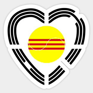 Korean Vietnamese (South) Multinational Patriot Flag Series (Heart) Sticker